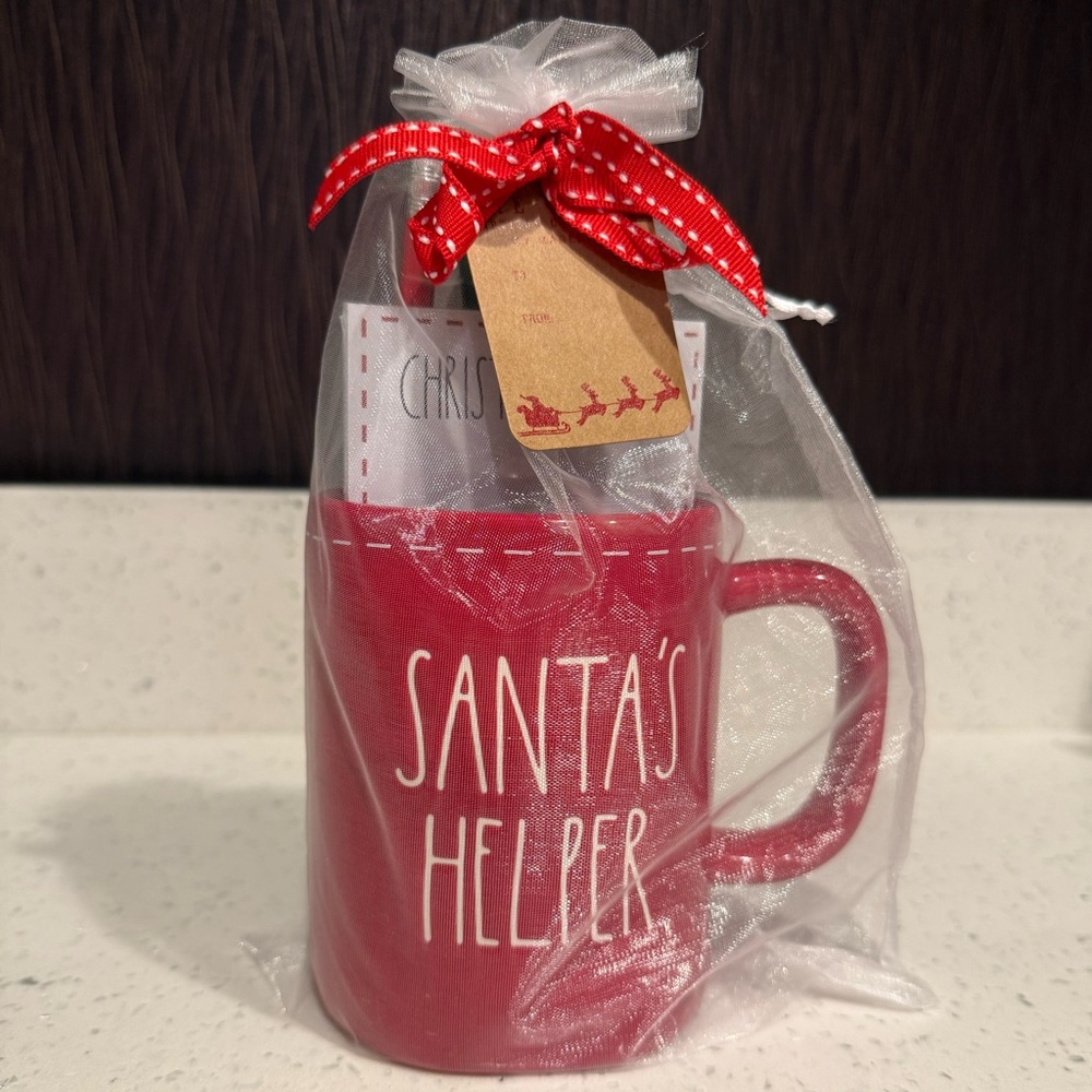 🎅🎁 Rae Dunn “Santa’s Helper” Mug with Notebook and Pencils Gift Set NWT